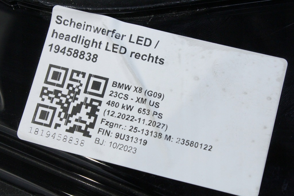 фото №11, Лампи передні повний led góra dół bmw g09 xm версія usa sae