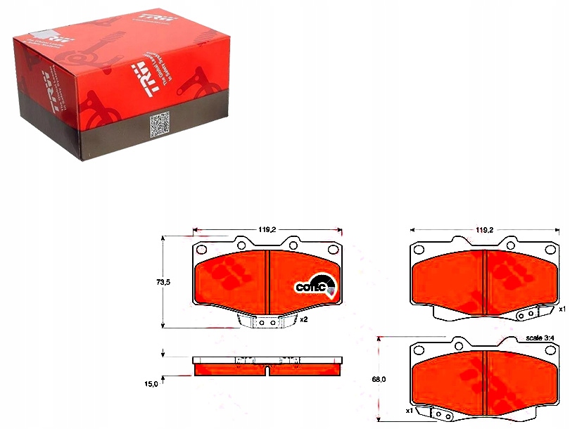 фото №1, Тормозные колодки тормозные toyota 4 runner 2.4 td rn10_. vz