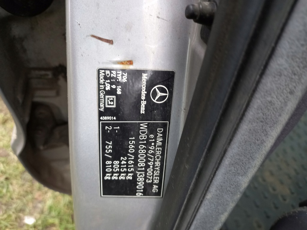 фото №12, Двигатель kompletny с форсунки mercedes a168 99r 1.7 cdi дизель 90kw