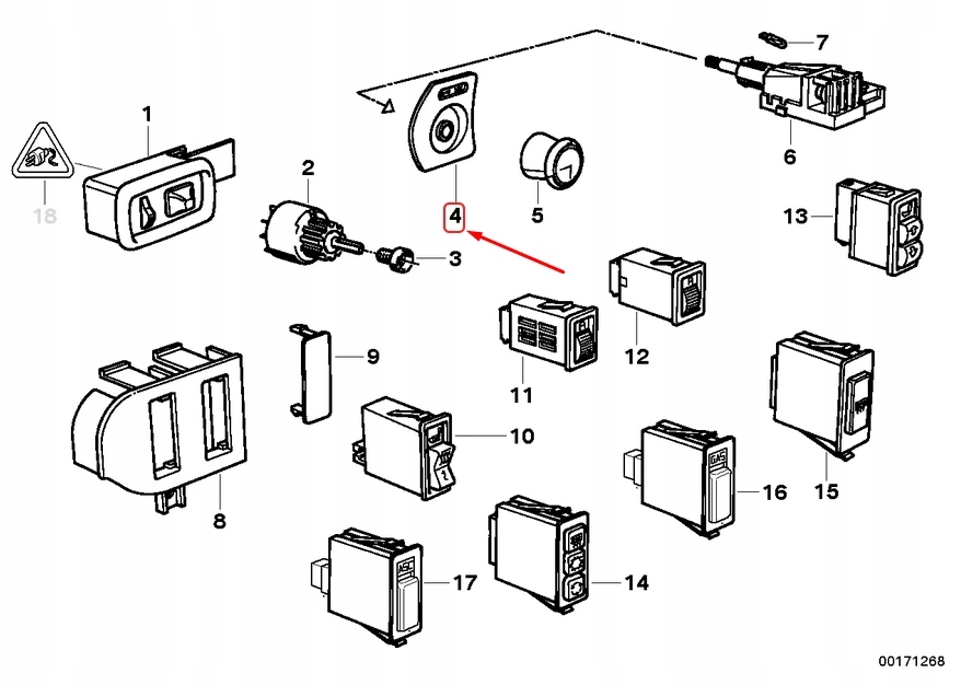 Купити Захист перемикача світла bmw 3 compact e36 61318360431 8360431