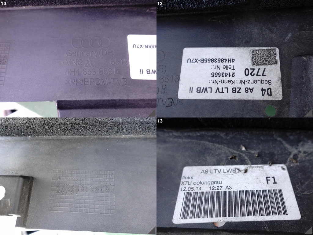 Audi a8 4h0 4h4 d4 рестайлинг  09-17 порог накладка молдинг левая хром long x7u Доставка