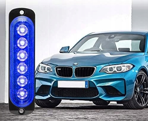 Stroboskop фара предупредительная policja straż 12/24v mocne фонарь  niebieskie Цена