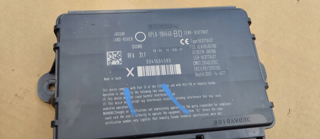 фото №4, Блок управления модуль keyless range rover velar l560 hpla-19h440-bd