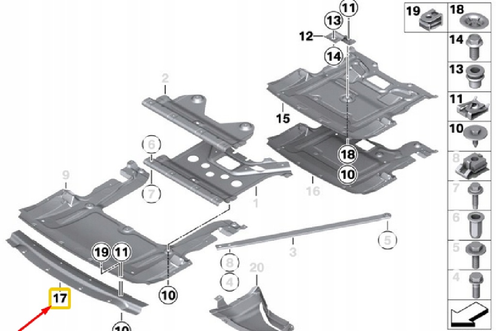 фото №7, Bmw 6 f12 защита отсек двигателя element промежуточный 51758056414оригинальная