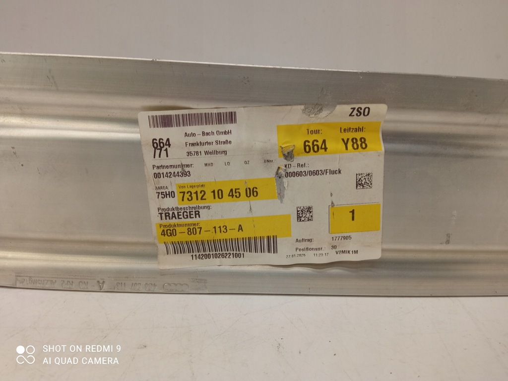 фото №6, Балка бампера перед audi a6 c8 4g0807113a