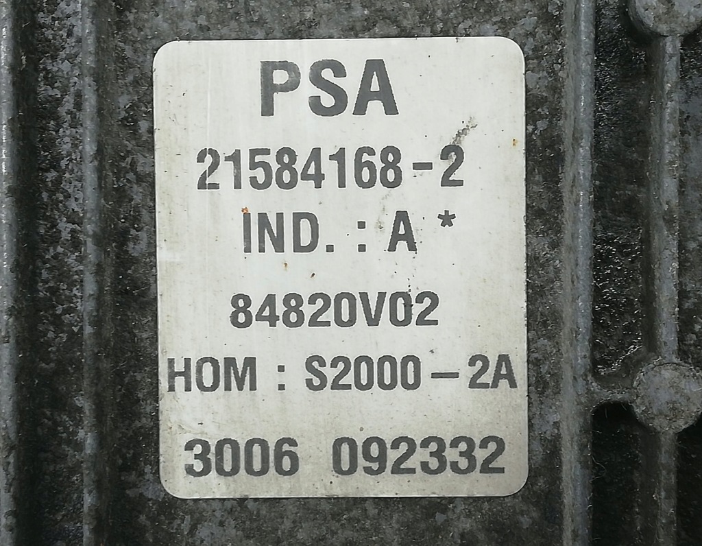 Бортовий комп'ютер двигуна блок керування peugeot 206 1.4 9647759680 9644625680 Зі Шроту