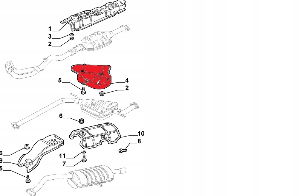 фото №3, Alfa romeo 166 защита глушителя среднего oem