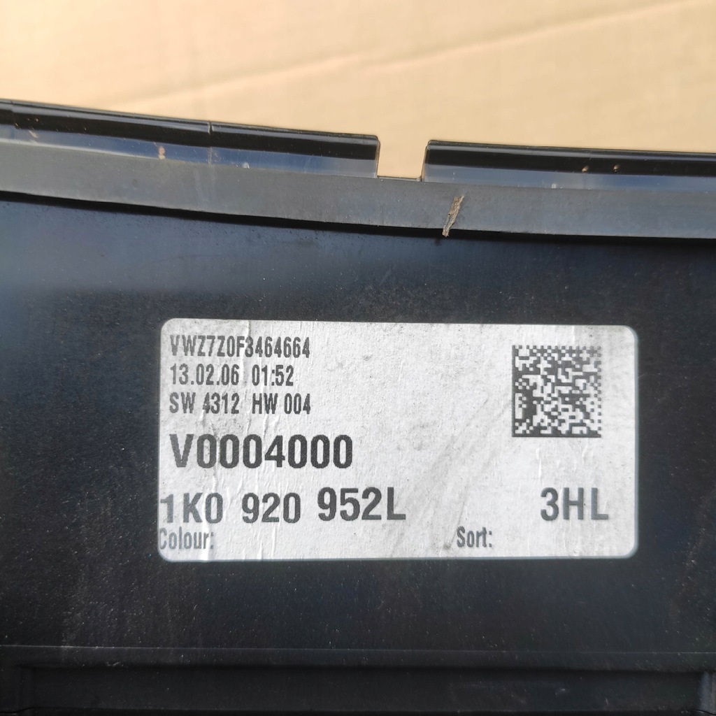 фото №4, Счетчик приборная панель vw jetta 1k0920952l