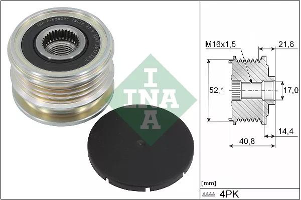 Купити Шків генератора nissan micra k14 /ina/