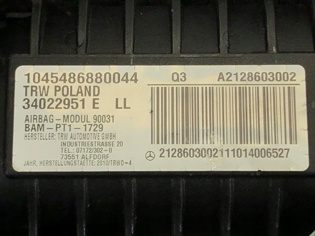 фото №10, Панель приладів подушки безпеки ремені комплект mercedes-benz e w212 1668600002 a2128603002