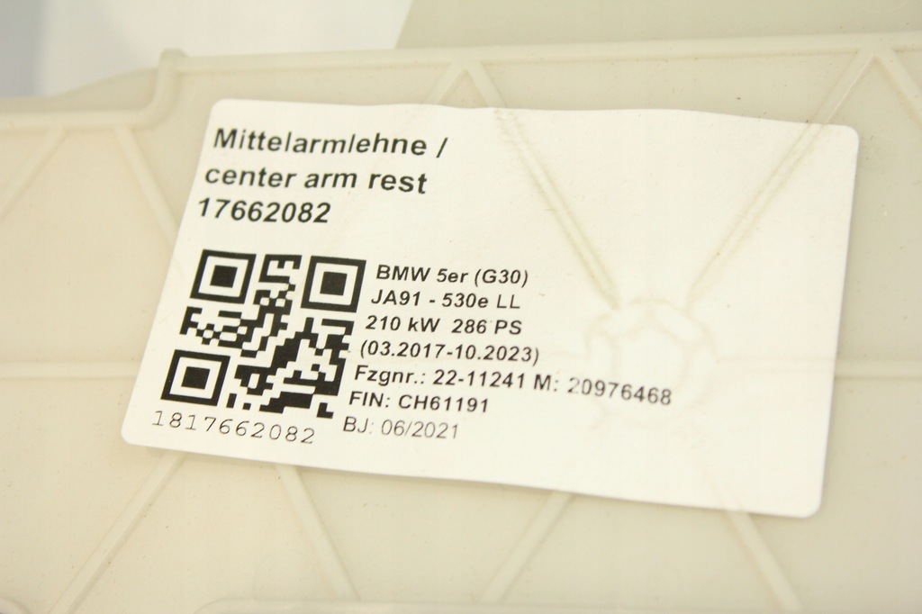 фото №5, Туннель средний подлокотник canberra bmw g30 g31