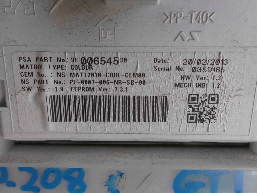 фото №4, Лічильник прилади peugeot 208 1.6 gti 200 9800654580