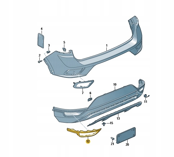 фото №1, Заслінка бампера лівий задня vw t-roc 2ga807833d оригінал