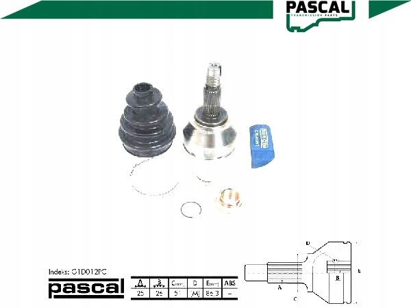 фото №2, Pascal шарнір привідний зовнішній alfa romeo 147