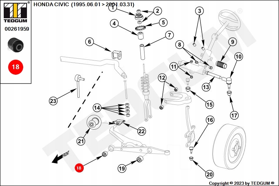 фото №14, Сайлентблок рычага tedgum 00261959 51392sr3024