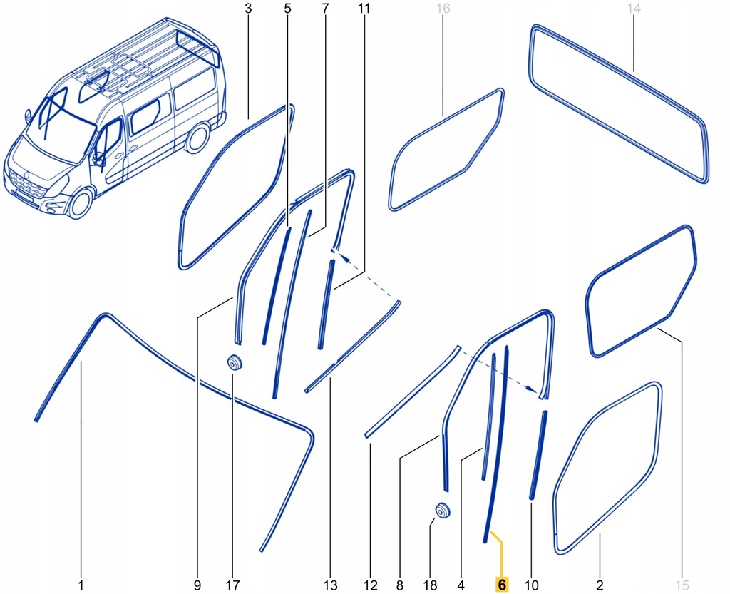 фото №15, Направляющая стекло левый перед renault master iii opel movano b nissan nv400