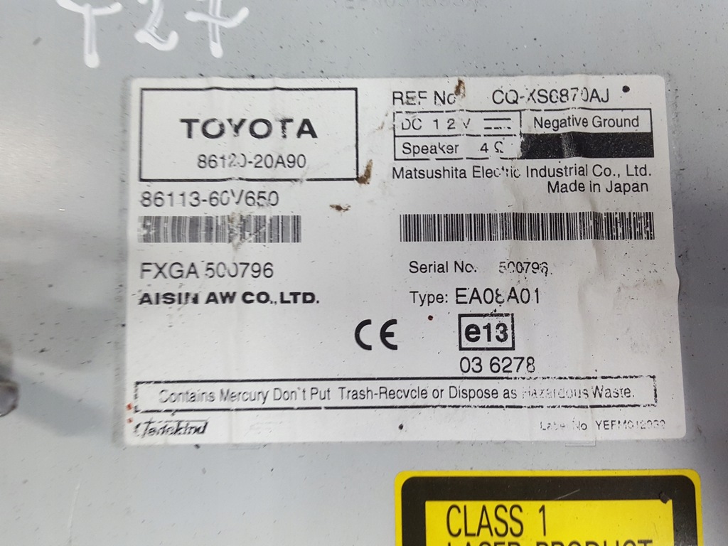 фото №5, Toyota avensis iii t27 09-15r радио навигация 86120-20a90