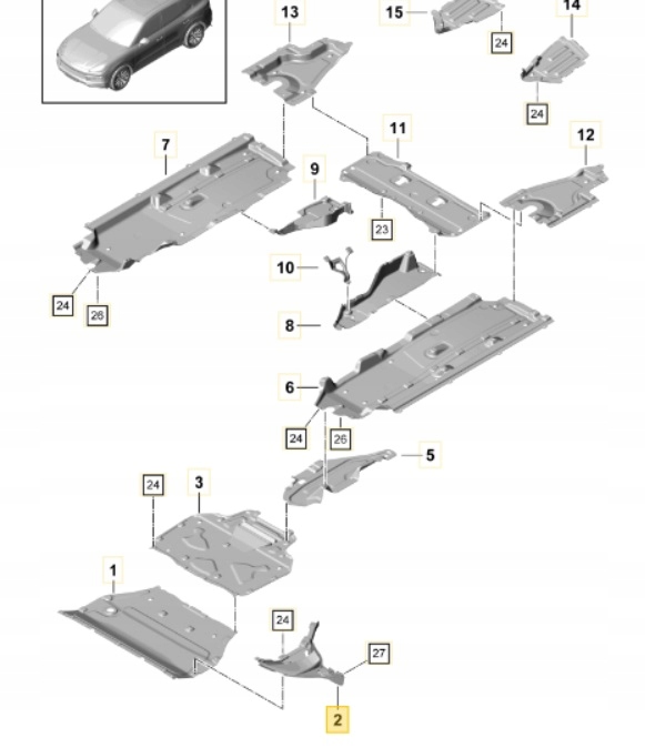 Купить Защита подвеска porsche оригинальный номер 9y0825317dok1