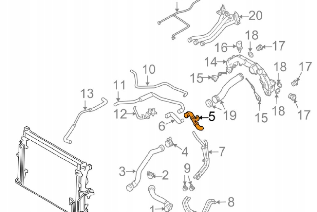 фото №7, Porsche cayenne 9pa wąż радиатора wody новый оригинальный 95510632300