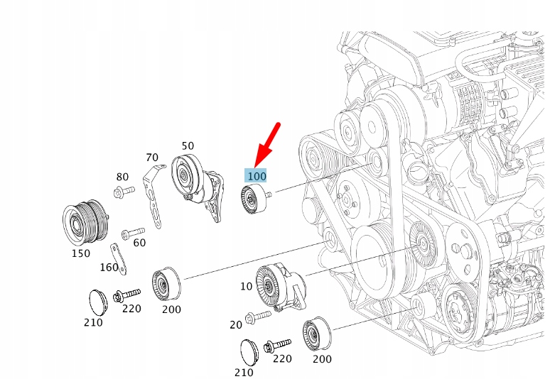 Купить Mercedes-benz slr r199 ролик направляющая насоса воды a1552020119