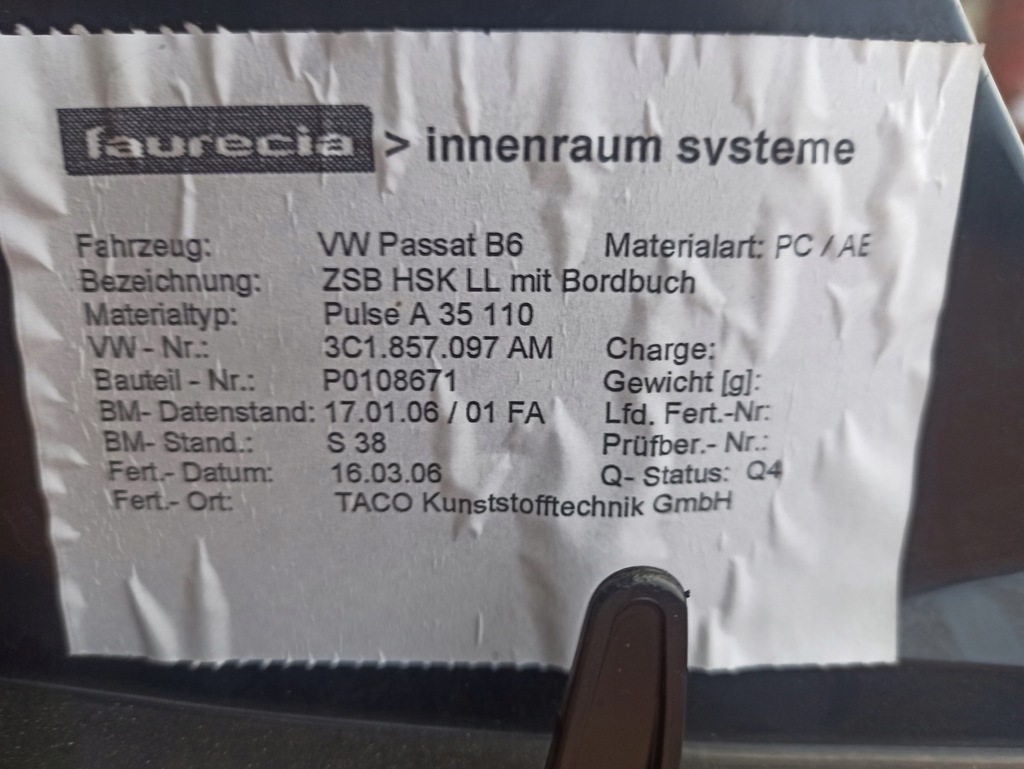 фото №8, Бардачок пасажира з кондиціонер vw passat b6 3c eu