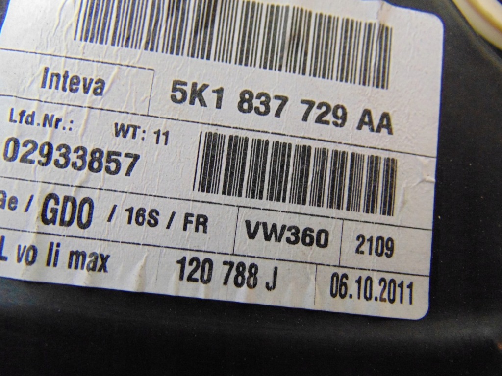 фото №14, Механізм скло лівий перед vw golf vi 5k1837729aa
