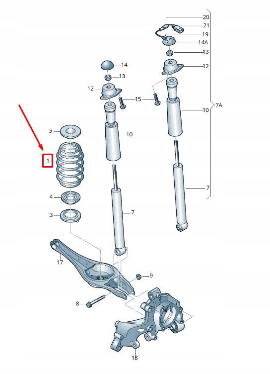 фото №1, Audi rs3 rear котушка запалювання spring 5q0511115kk
