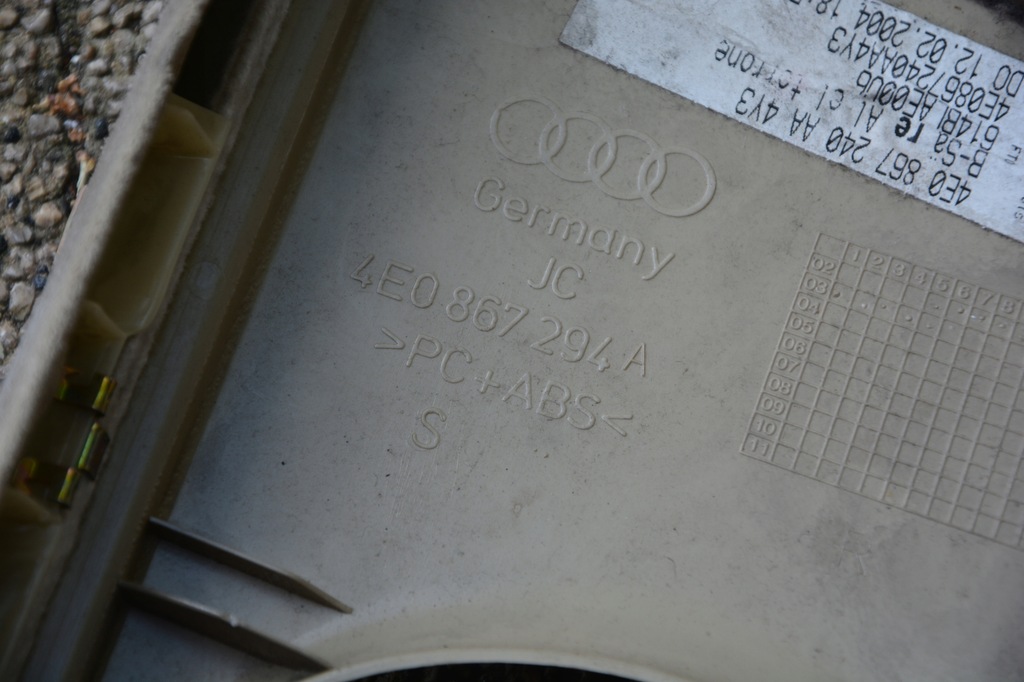 фото №9, Захист обшивка стійка b верхній audi a8 d3 long 4e0867240aa 4e0867294a