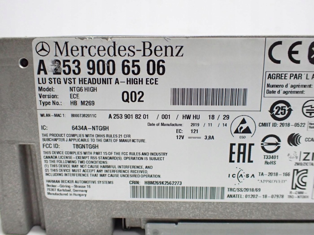 фото №10, Навигация navi радио дисплей a2539006506 lift mercedes glc x253 20r