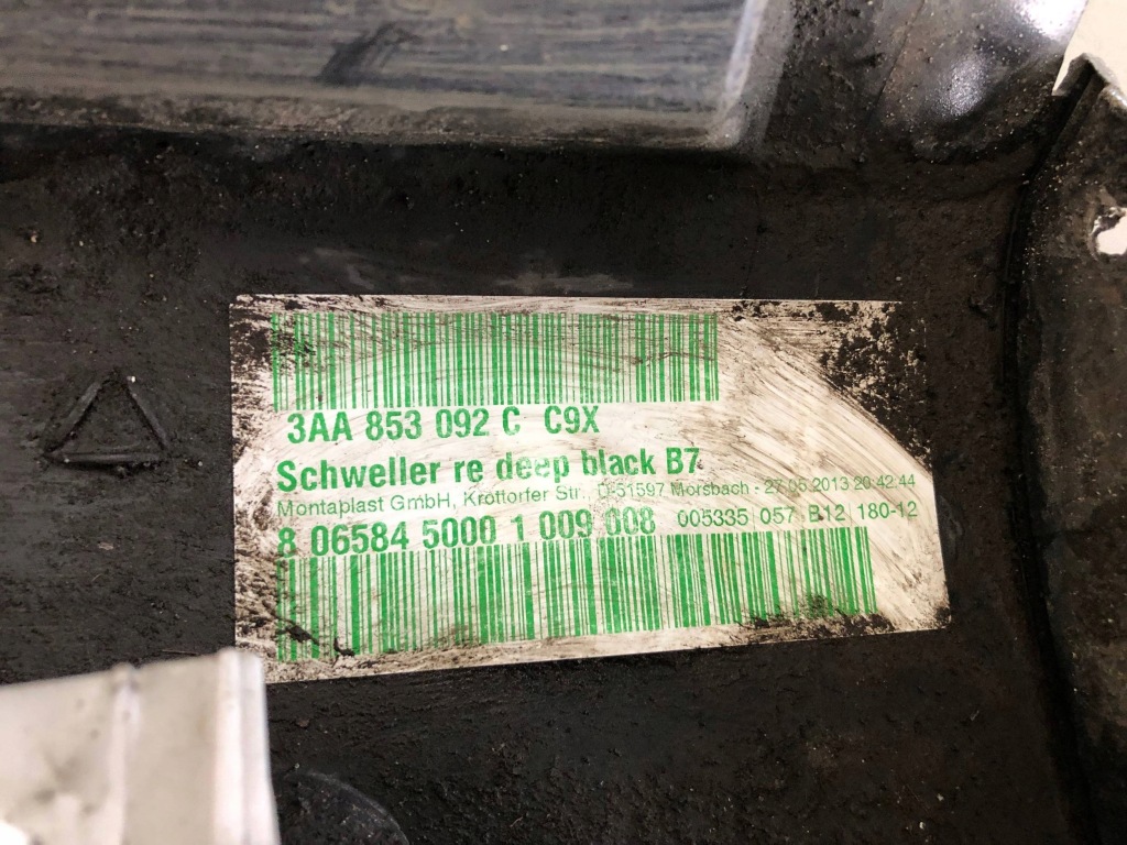 фото №10, Молдинг порог правая vw passat b7 kombi lc9x 3aa853092c