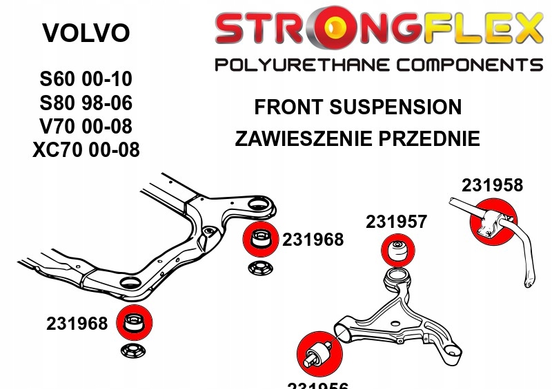 фото №2, 231958b - втулка стабілізатора передній strongflex