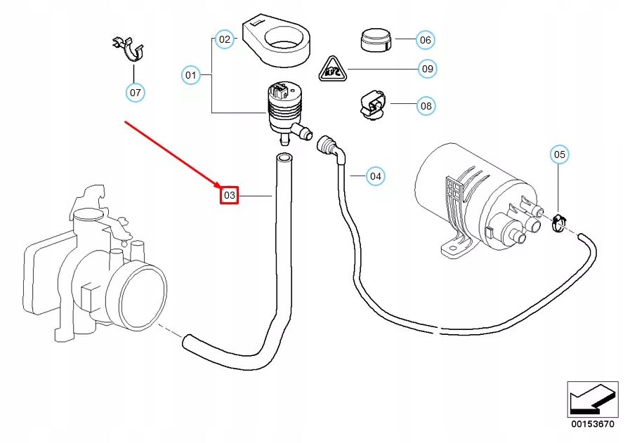 фото №11, Bmw 3 e46 шланг вентиляции бака топлива 13907557924 7557924