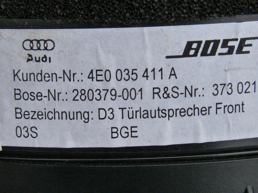 фото №11, Audi a8 d3 динамик динамики сабвуфер bose kpl