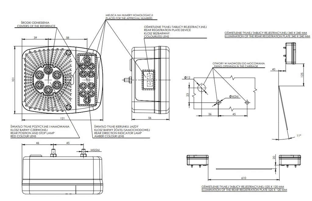 фото №6, Лампа задня комбінована 12/24v led waś 475 w18ud