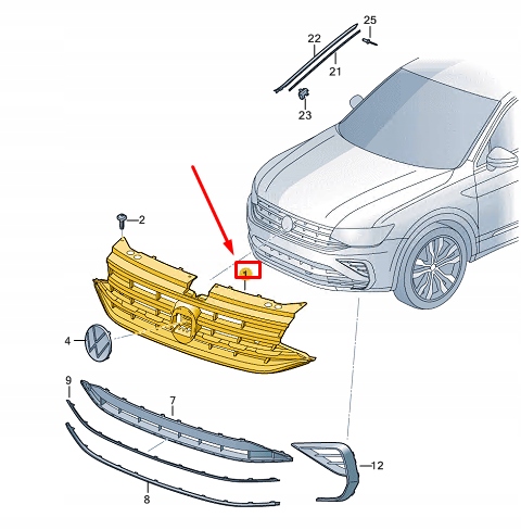 фото №2, Vw tiguan ad радіатор решітка 5na853651bdzll