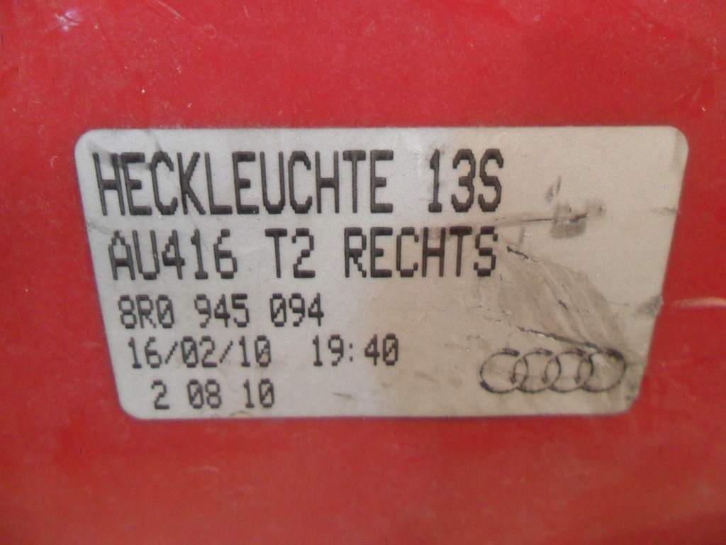 фото №13, Audi q5 лампа правая задняя задняя 8r0 945 094