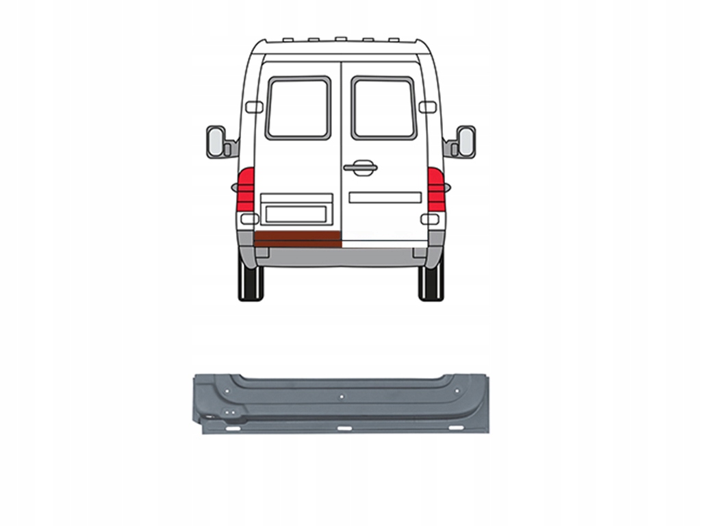 фото №1, Mercedes sprinter 1995-2000 двері ліва задня нижній 19,5 cm