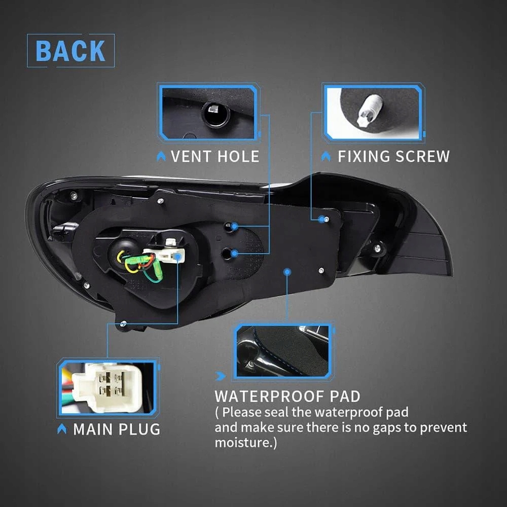 фото №13, Лампы задняя ne динамические led smoke black lift-look toyota gt86 gt-86 frs brz