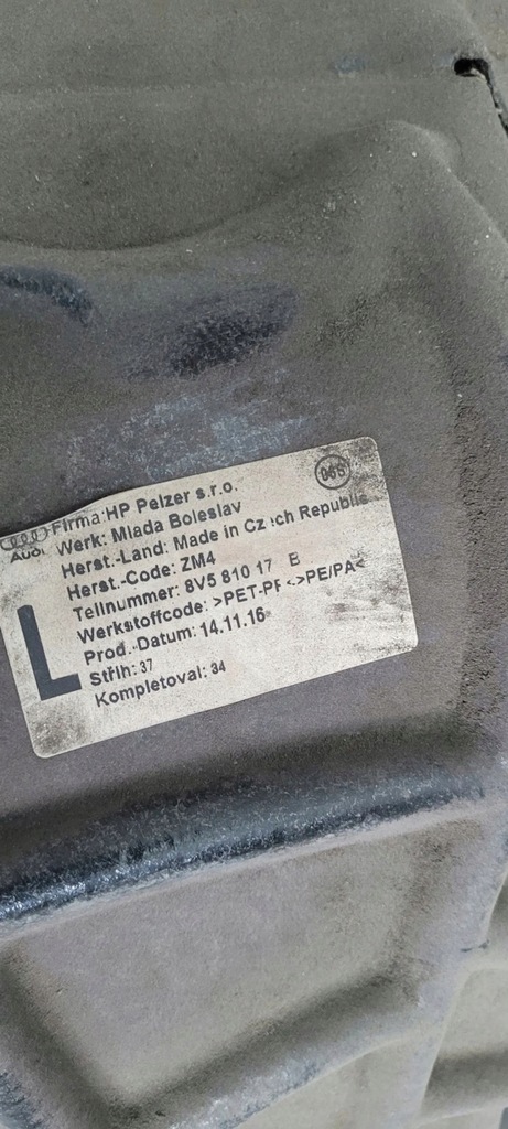 фото №9, A3 8v s3 подкрылок левая левый задняя задние sedan 8v5810171c