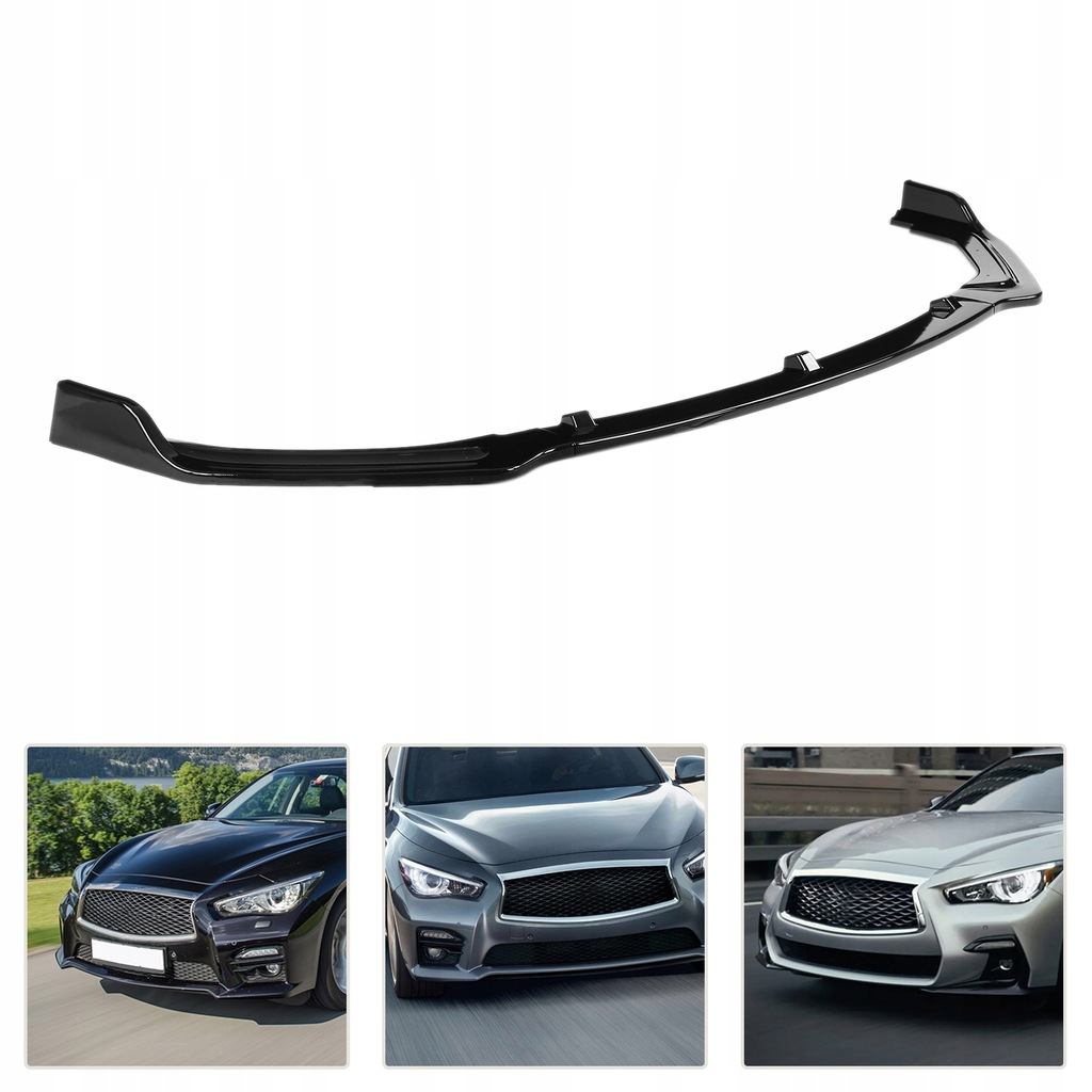 фото №7, 3pcs gloss black передняя часть drumiper сплиттер замена warg dla infiniti zj