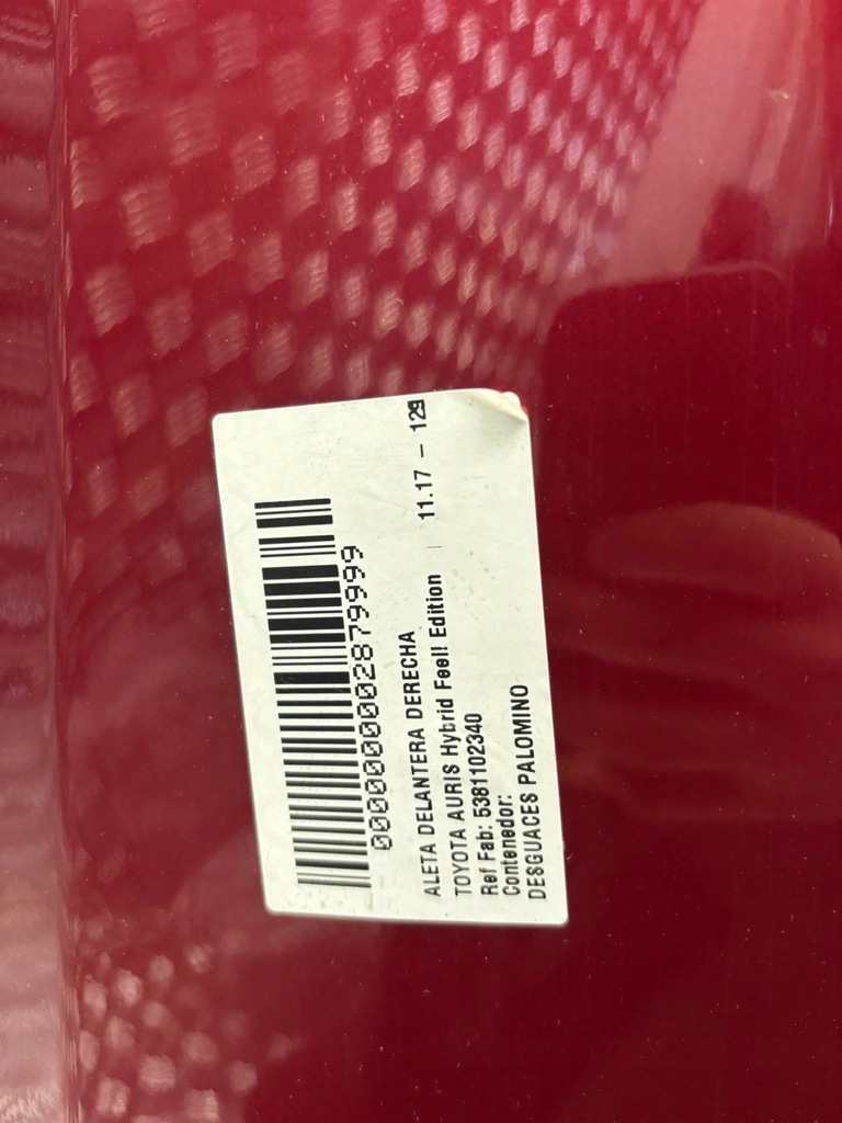 фото №11, Крила правий перед передній toyota auris ii 2 hb hybrid