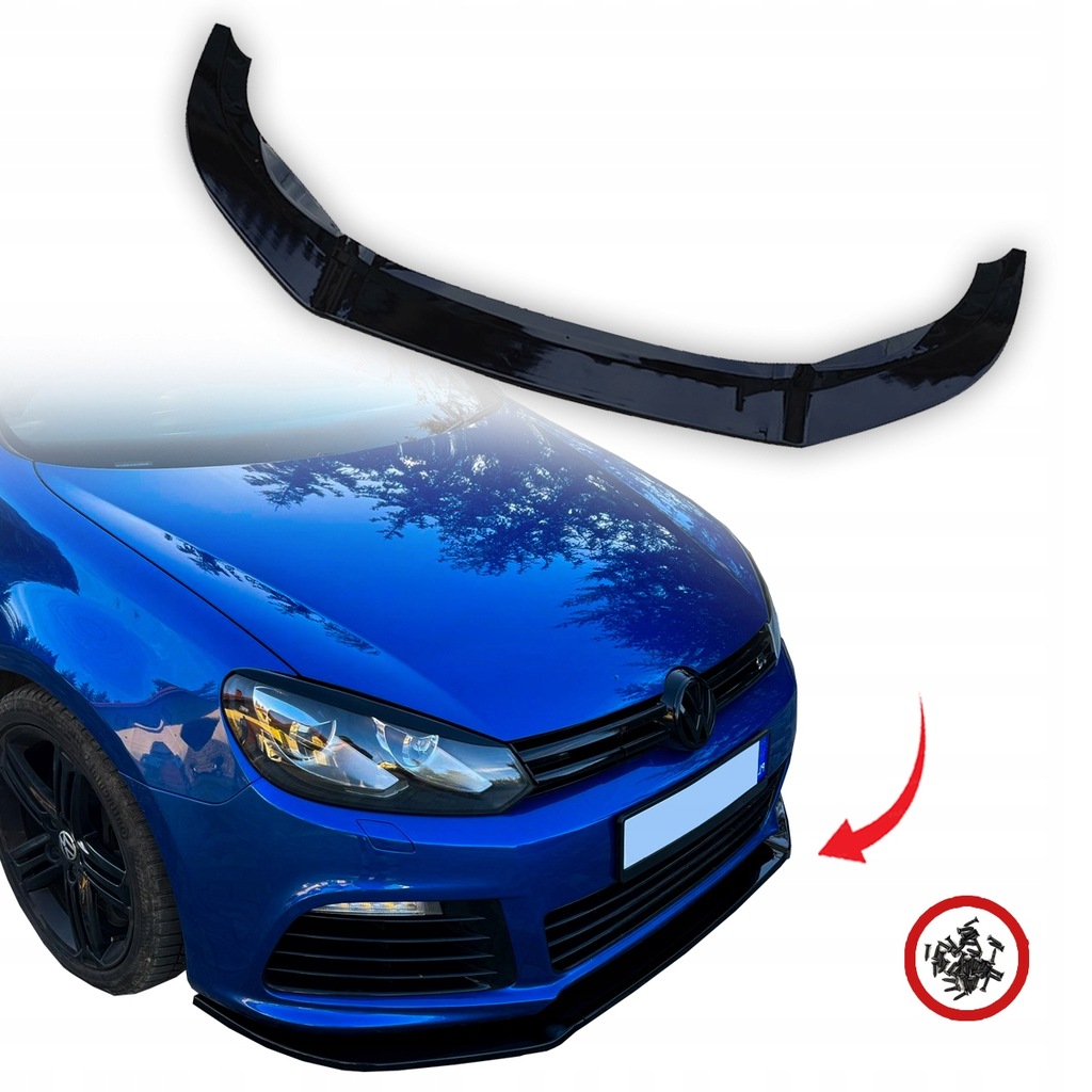 фото №1, Спліттер накладка golf 6 r20 чорний блиск 2008-2012