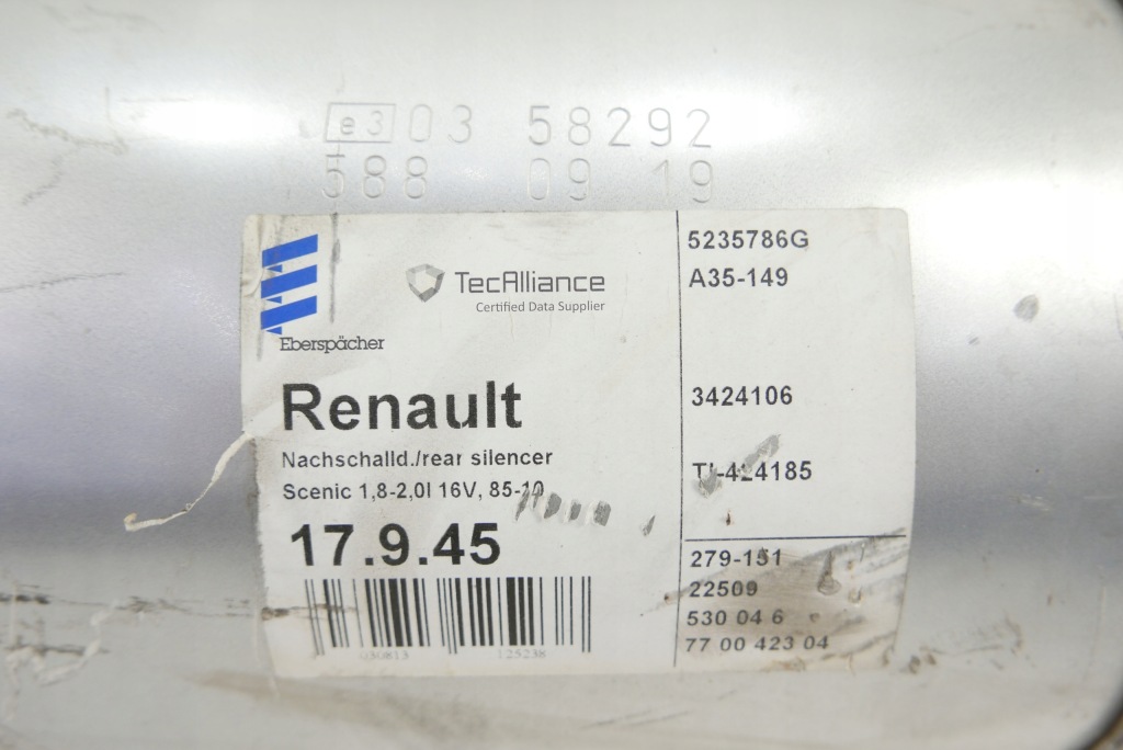 Гаситель конечный renault 7700435861 scenic 1.8 2.0 с Разборки