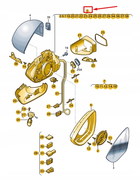 фото №1, Audi q4 e-tron передня частина left сторона wing mirror rhd 89c857409b9b9