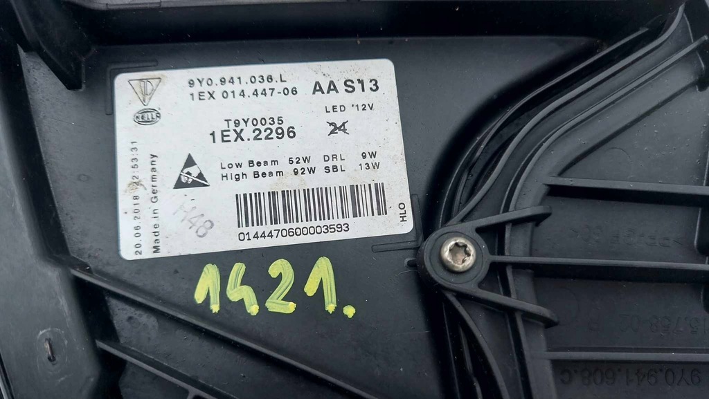 фото №12, Porsche cayenne iii 9y лампа права перед передня full led matrix 1421