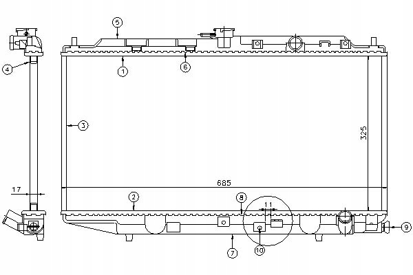 фото №1, Nissens радиатор двигателя honda civic ii, civic iv