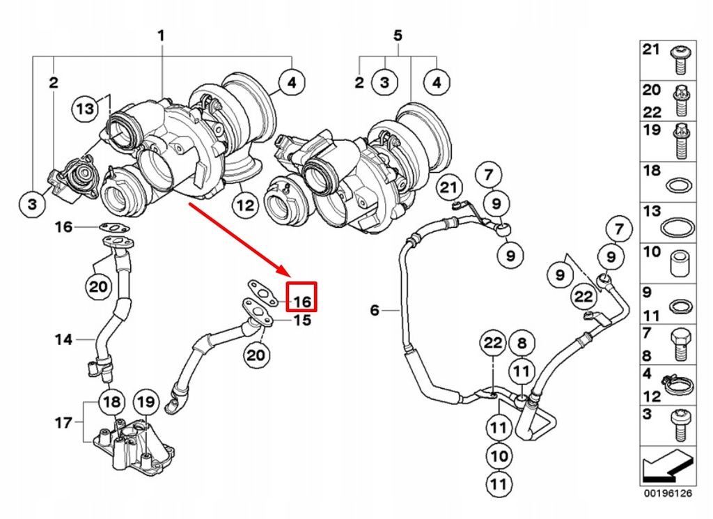 фото №9, Прокладка трубка масляний турбонагнітача bmw x7 g07 11428624158 8624158