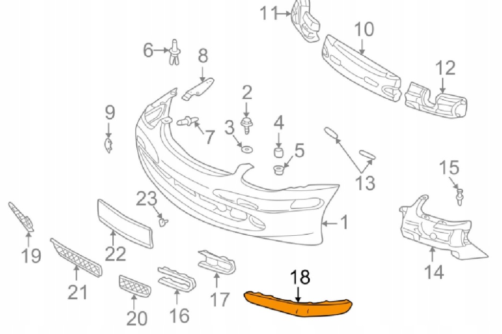фото №7, Mb slk r170 передній бампер ліва молдинг оздоблювальна nowa оригінальна a170