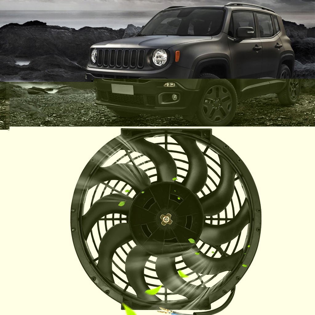 фото №15, Универсальный вентилятор радиатора 12v 80w чёрный