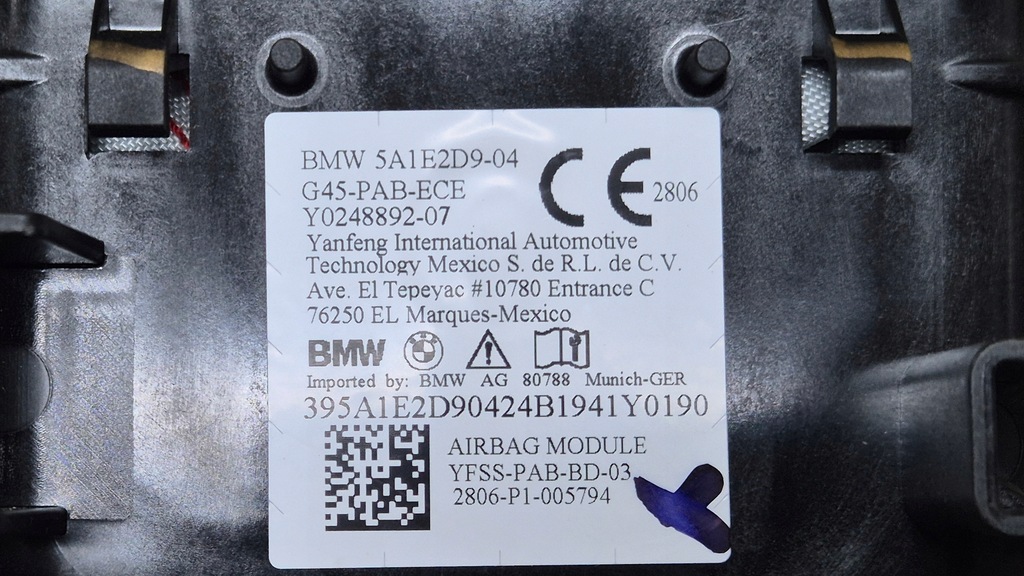 фото №11, Подушка безпеки подушка повітряна пасажира w панель bmw x3 g45 24- ix3 оригінальний номер 5a1e2d9
